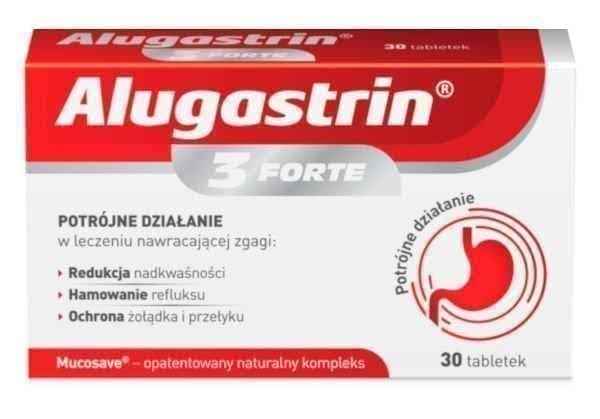 Alugastrin 3 Forte, sodium alginate, Mucosave complex, olive and fig prickly pear