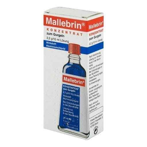 Aluminum chloride, Gargle, MALLEBRIN concentrate for gargling