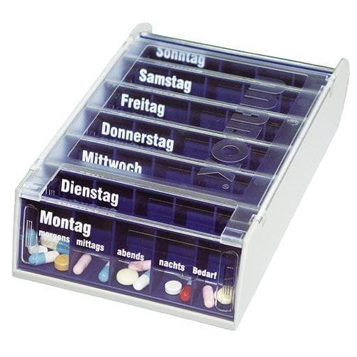 Anabox weekly pill box, ANABOX 7 days medication box blue UK