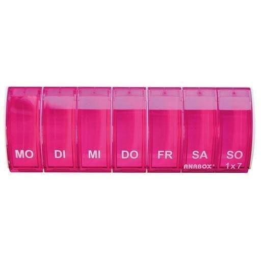 Anabox weekly pill organiser 1x7 pink UK