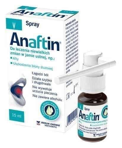 Anaftin Spray 15ml aphthous, mouth ulcer remedy, gum ulcer UK