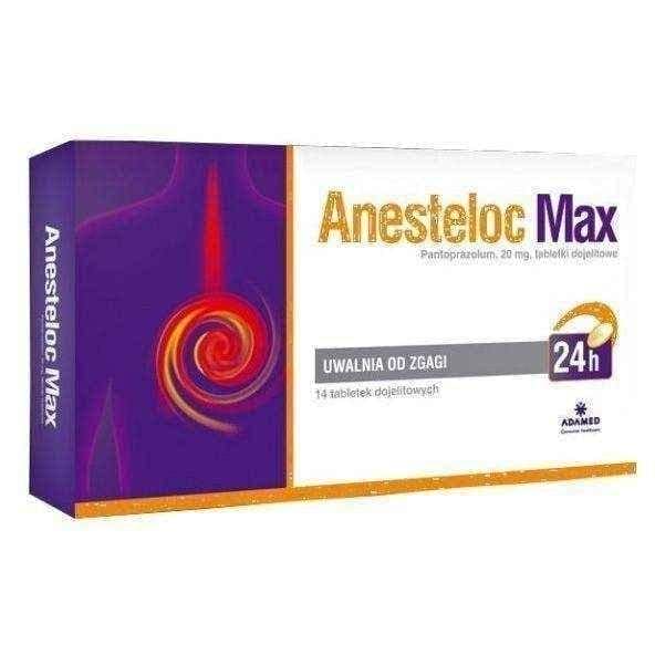 ANESTELOC Max 20mg x 14 pills, treatment of reflux, regurgitation, heartburn UK