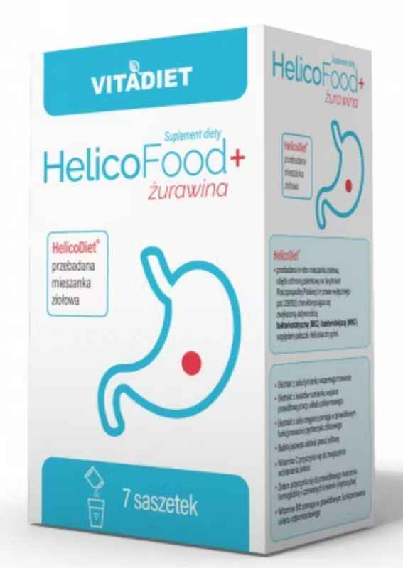 antibiotic therapy in stomach ulcers and Helicobacter pylori infections HelicoFood + Cranberry 7 sachets