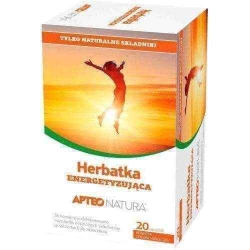 APTEO Natural energizing tea 2g x 20 sachets, yerba mate leaf, guarana, ginseng root UK