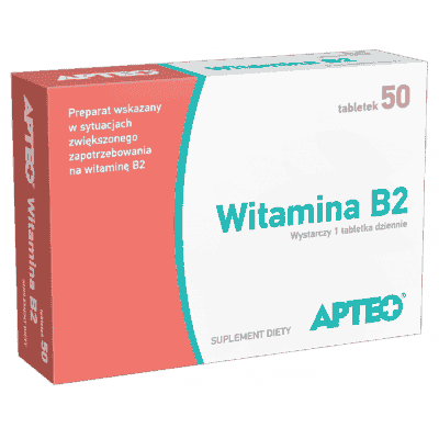 APTEO Vitamin B2 3mg x 50 tablets, vitamin b 2, riboflavin tablets, vit b2 UK