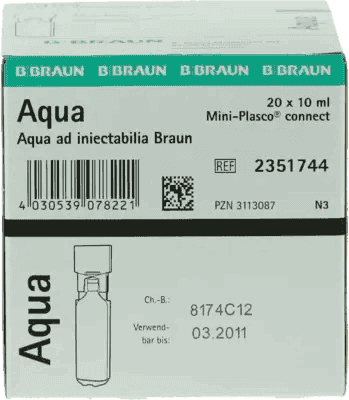 AQUA AD injectabilia Miniplasco sterile water for injections UK