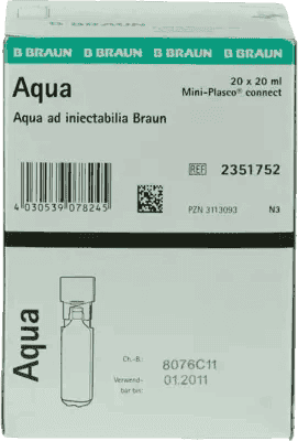 AQUA AD injectabilia Miniplasco sterile water for injections UK