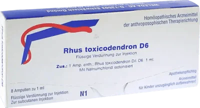 Arthritis, viral infections, RHUS TOXICODENDRON D 6 ampoules - UKDorf 