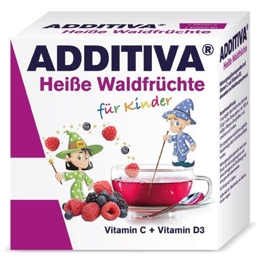 Ascorbic acid, cholecalciferol, wild berries, ADDITIVA hot forest fruit powder - UKDorf 