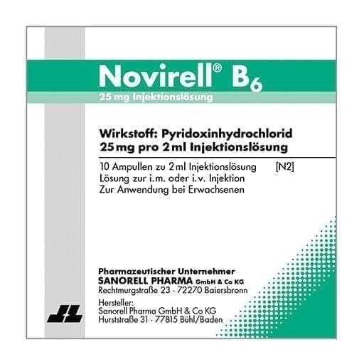B6 injections, NOVIRELL B6 25 mg, pyridoxine hydrochloride - UKDorf 