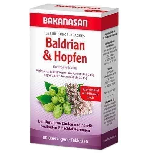 BAKANASAN Soothing Dragees Valerian & Hops 80 pcs UK