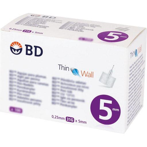 BD THIN Wall Pen Needles 0.25 31 Gx5 mm - UKDorf 
