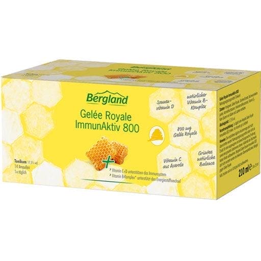 Bee pollen, honeydew, nectar, ROYAL JELLY, ImmunAktiv 800 15 ml drinking ampoules - UKDorf 