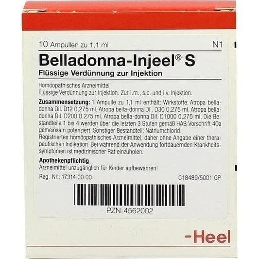 BELLADONNA INJEEL S ampoules, Atropa belladonna benefits UK