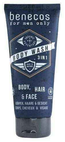 Benecos For Men Only 3in1 Natural refreshing gel for washing the body, face and hair 200ml