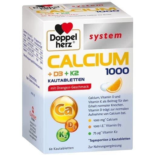 Calcium 1000+D3+K2 system chewable tablets - UKDorf 