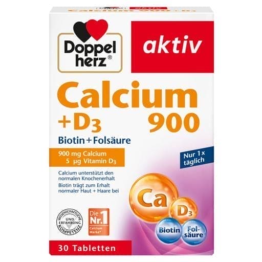 Calcium 900+D3 tablets, With biotin and folic acid - UKDorf 