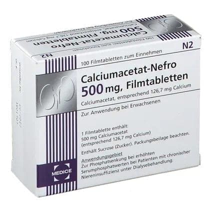CALCIUM ACETATE NEFRO 500 mg, calcium ion - UKDorf 