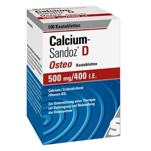 Calcium carbonate/colecalciferol, CALCIUM SANDOZ D Osteo chewable tablets - UKDorf 