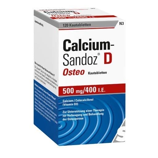 Calcium carbonate/colecalciferol, CALCIUM SANDOZ D Osteo chewable tablets - UKDorf 