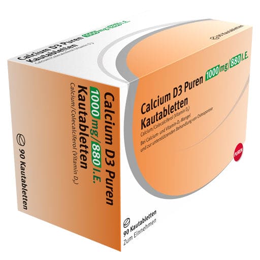 CALCIUM Vitamin D3 Pure 1000 mg/880 IU chewable tablets - UKDorf 