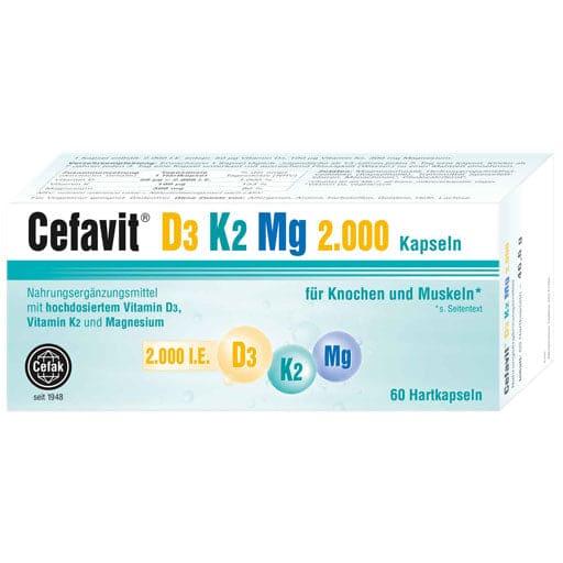 CEFAVIT Vitamins D3 K2 Mg 2,000 IU hard capsules - UKDorf 