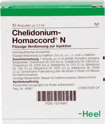 CHELIDONIUM-HOMACCORD N, Cholangitis, cholecystitis, biliary colic - UKDorf 