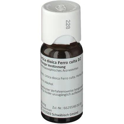 Circulatory disorder, low blood pressure, anemia, URTICA DIOICA FERRO culta D 2 dilution - UKDorf 