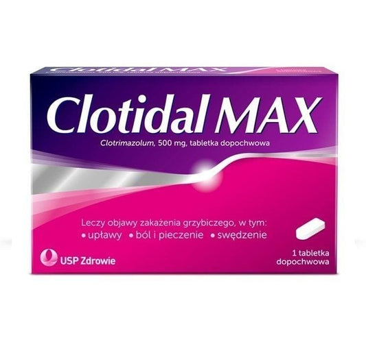 Clotrimazole vaginal tablet, FUNGI, Candida, Clotidal MAX 500 mg - UKDorf 