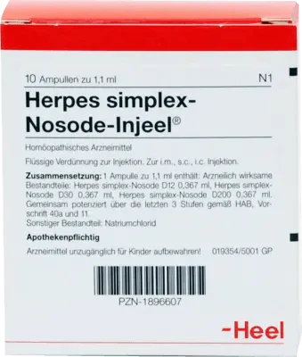 Cold Sore, Cold Sores, HERPES SIMPLEX Nosode Injeel ampoules - UKDorf 
