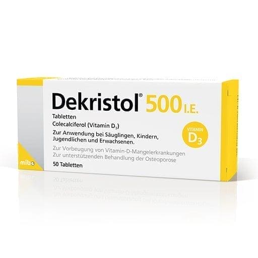 Colecalciferol (vitamin D3), DEKRISTOL 500 IU tablets - UKDorf 