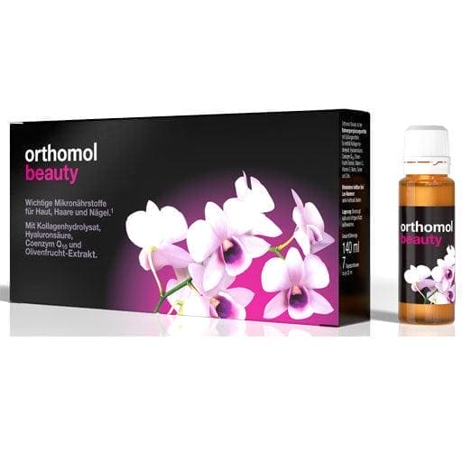 Collagen hydrolyzate, hyaluronic acid, coenzyme Q10, olive, ORTHOMOL beauty drinking ampoules - UKDorf 