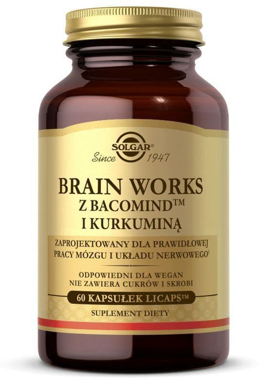 Curcumin, bacopa, Mental health focus, concentration, SOLGAR Brain Works - UKDorf 
