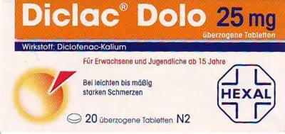 Diclofenac potassium, DICLAC Dolo 25 mg coated tablets - UKDorf 