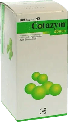 Digestive enzymes in indigestion, COTAZYM 40,000 capsules - UKDorf 