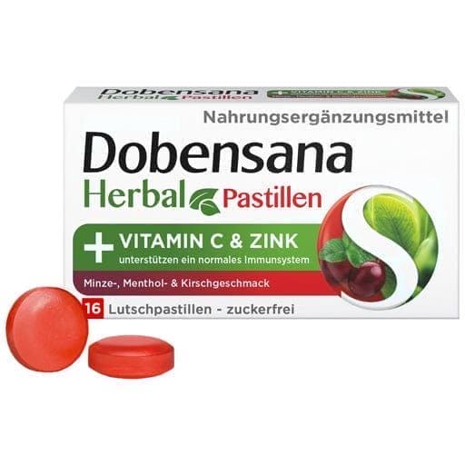 DOBENSANA Herbal Cherry Flavored Vit.C & Zinc Pastiles - UKDorf 