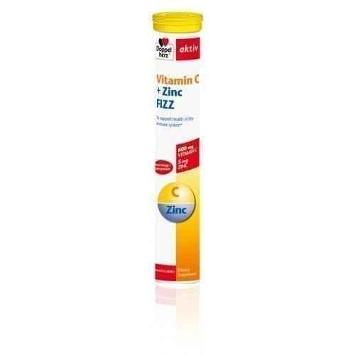 DOPPELHERZ VITAMIN C + ZINC 15 effervescent tablets UK