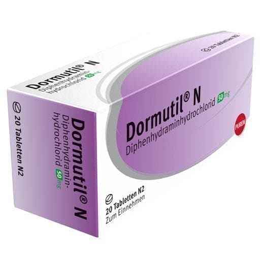 DORMUTIL N tablets 20 pc Diphenhydramine hydrochloride