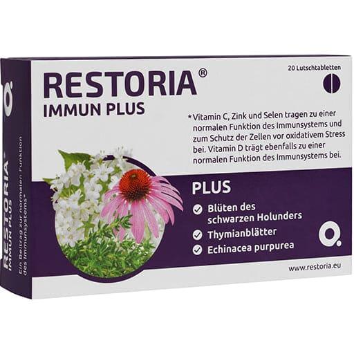 Elderflower, echinacea and thyme, RESTORIA IMMUN PLUS lozenges - UKDorf 