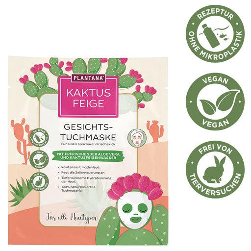 Face mask PLANTANA, Prickly Pear Facial Sheet Mask with Aloe Vera - UKDorf 