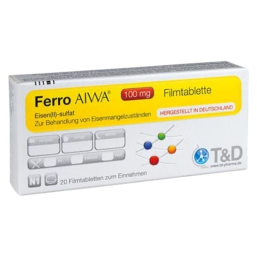 FERRO AIWA 100 mg, iron(ii) sulfate,treating iron deficiency - UKDorf 