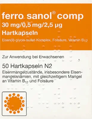 FERRO SANOL, iron(ii) sulfate, folic acid, vitamin B12, iron deficiency anemia - UKDorf 