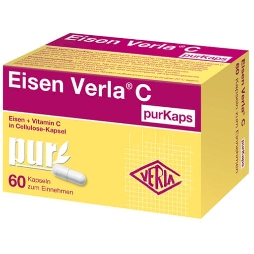 Ferrous gluconate, IRON VERLA C, iron and vitamin C pure capsules - UKDorf 