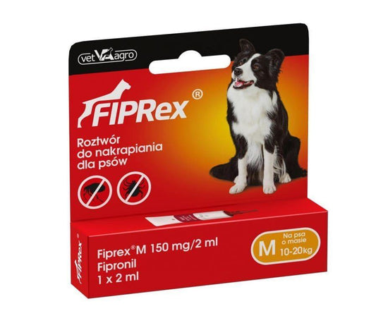 Fiprex M, Spot on supplies, spots on head for dogs, 10-20 kg 2 ml 1 tube - UKDorf 