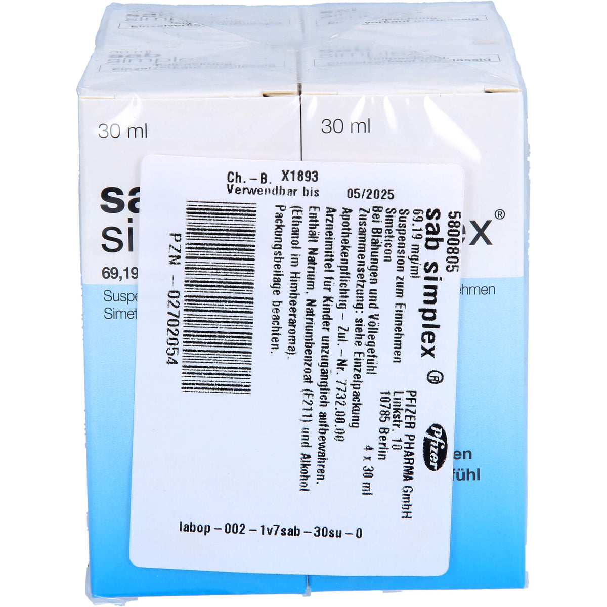 flatulence, bloating SAB simplex oral suspension 4 x 30 ml