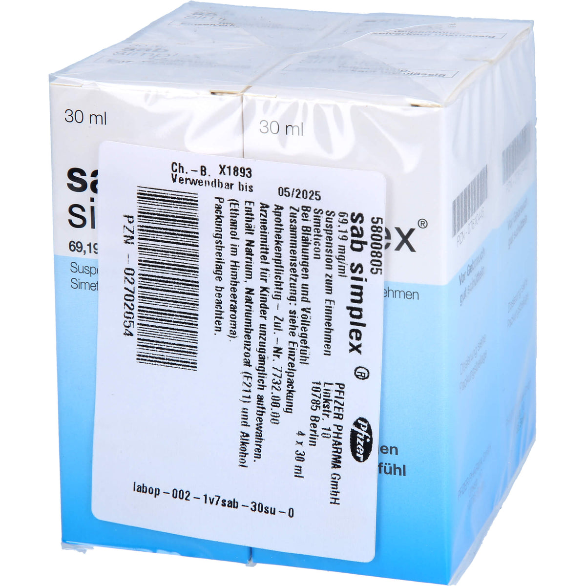 flatulence, bloating SAB simplex oral suspension 4 x 30 ml - 2
