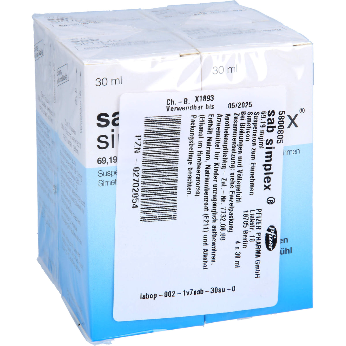 flatulence, bloating SAB simplex oral suspension 4 x 30 ml - 3