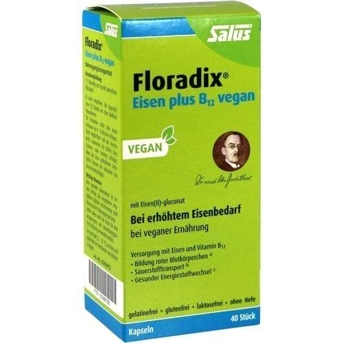 FLORADIX, iron plus, B12, vegan, capsules - UKDorf 