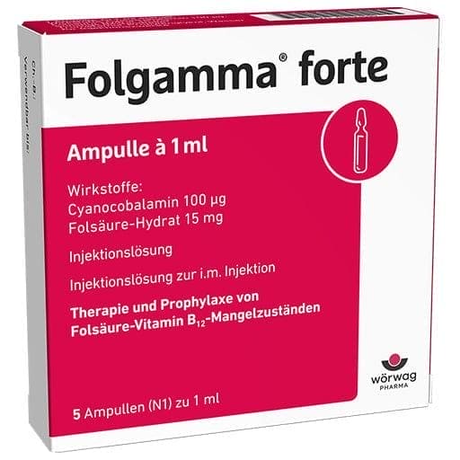 Folic acid deficiency, cyanocobalamin, FOLGAMMA forte ampoules - UKDorf 