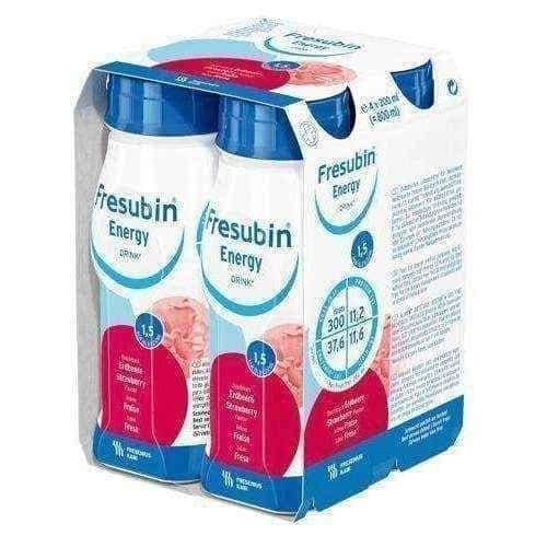 FRESUBIN ENERGY DRINK strawberry flavor 4 x 200ml UK